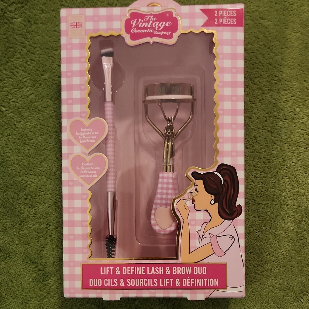 The Vintage Cosmetic Company Lift & Define Lash + Brow Duo in Light Pink Gingham